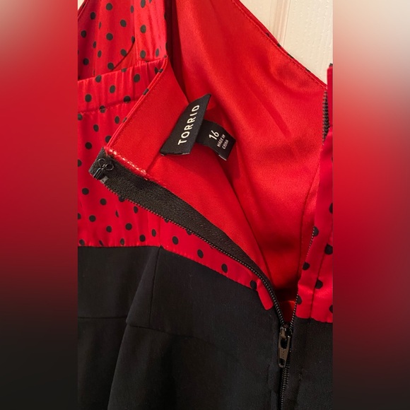Torrid Black Red Red Retro A-Line Dress size 16 - Picture 7 of 8
